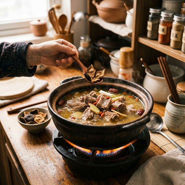新会陈皮入砂锅煲汤,金黄浓郁的养生靓汤