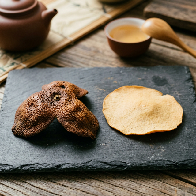 正宗新会陈皮与劣质陈皮外观品质对比