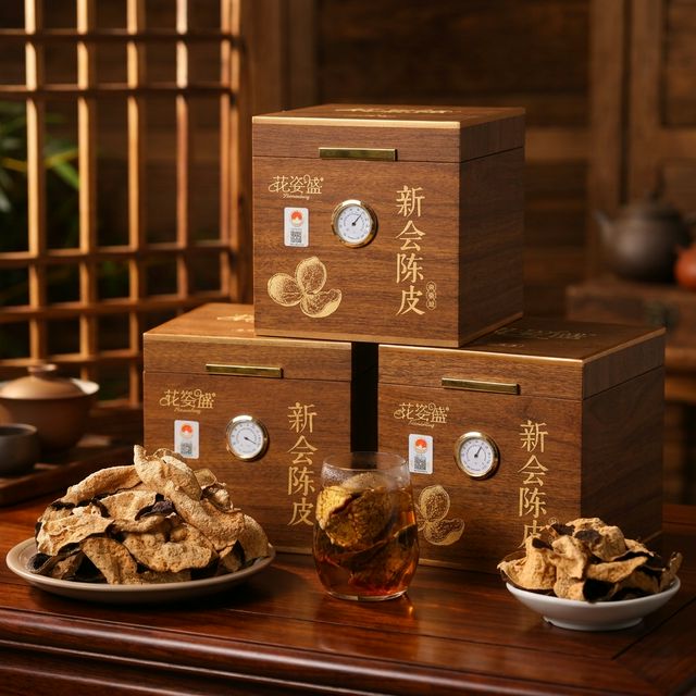 花姿盛新会双水镇陈皮产品特写