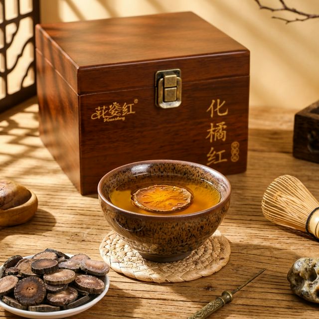 化橘红煎煮金色汤液场景