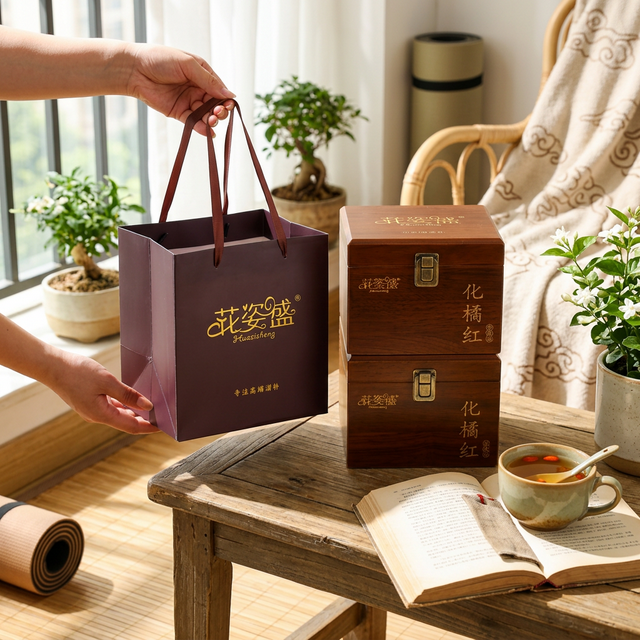 化橘红阳台晨光冲泡场景，温馨阅读角