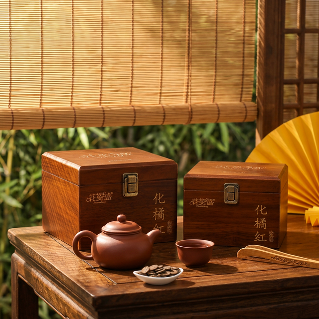 化橘红搭配紫砂壶的午后泡饮场景