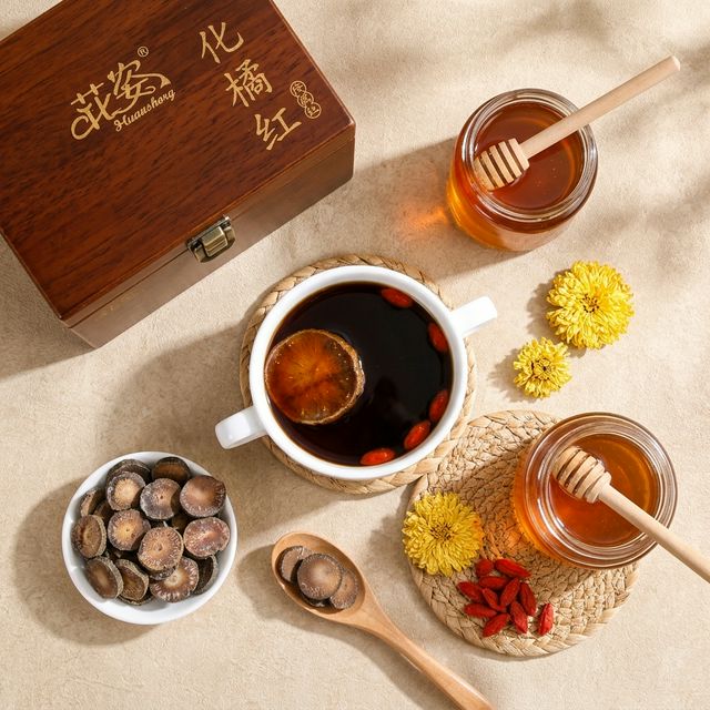 花姿盛化橘红搭配蜂蜜养生饮品