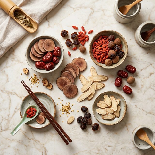 鹿茸蜡片搭配枸杞红枣人参桂圆养生食材