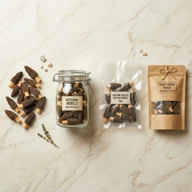 三种保存容器对比展示:玻璃罐真空袋牛皮纸袋