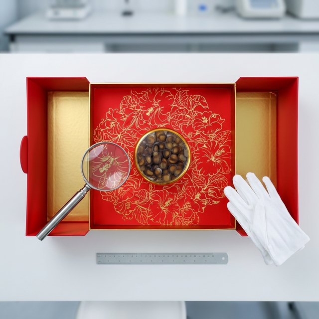 鹿茸蜡片质检展示,放大镜白手套专业品控