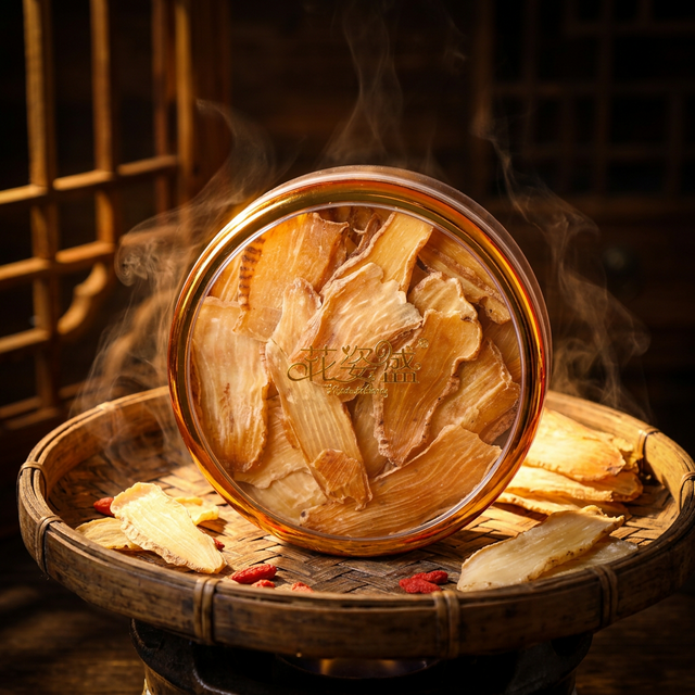 花姿盛天麻置于竹制蒸笼上的传统炮制场景