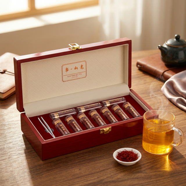 花姿盛藏红花花丝与金黄色泡水