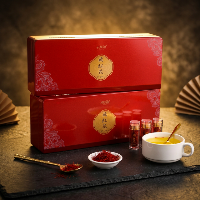 花姿盛伊朗特级藏红花花丝特写,深红色完整花丝