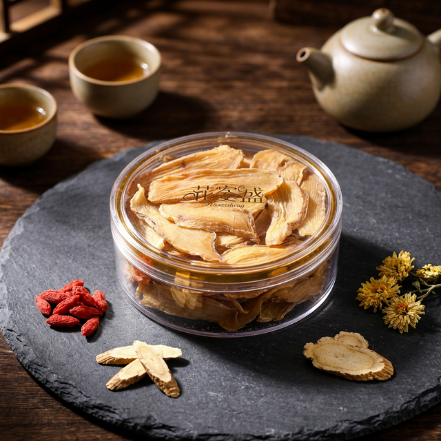 花姿盛秦岭宁陕天麻干片特写,质地半透明色泽均匀