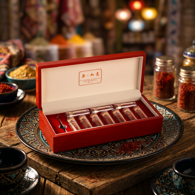 伊朗马什哈德产区花姿盛藏红花花丝特写