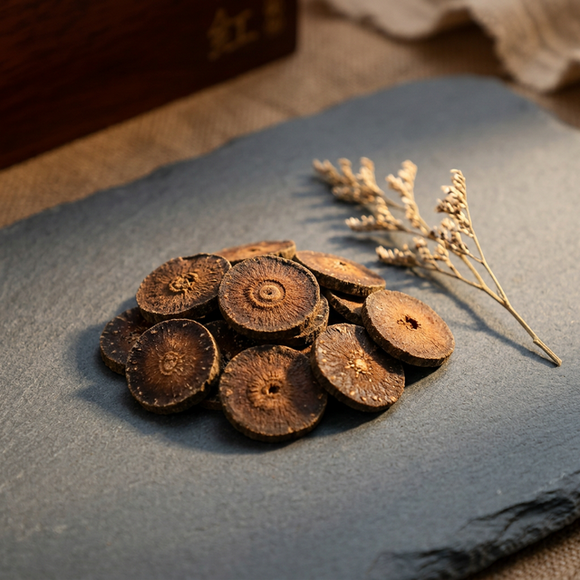 花姿盛化橘红干片近距离特写，绒毛与礞石斑点清晰可见