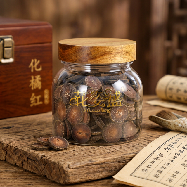 花姿盛化橘红干品近距离特写，正毛绒毛清晰可见