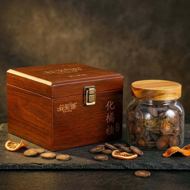 花姿盛化橘红片特写，表面密布绒毛的满天星雪花切片