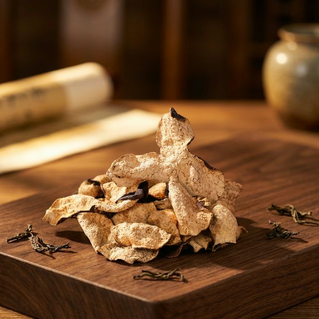 花姿盛新会陈皮产品特写，果皮纹理清晰油室饱满