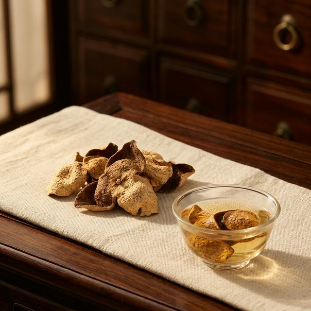 花姿盛新会陈皮产品特写,三瓣开皮形态完整