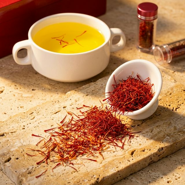 花姿盛伊朗全丝藏红花特写,每根花丝色泽均匀