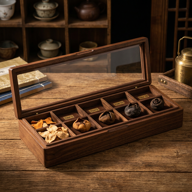 不同年份陈皮的对比收藏展示