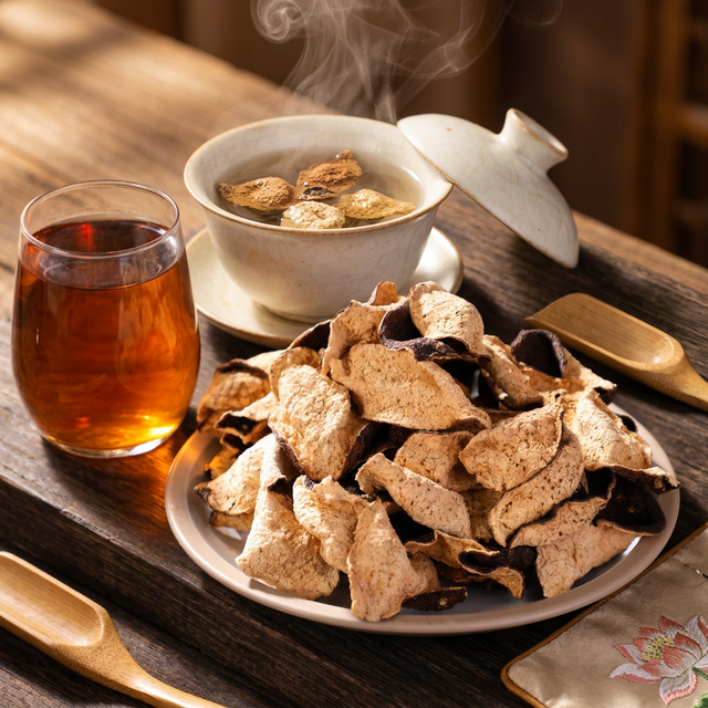 新会陈皮在盖碗中冲泡的传统品鉴场景