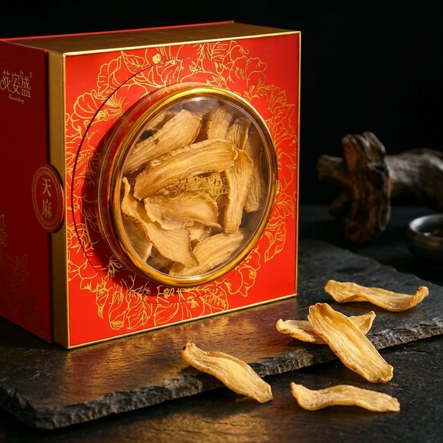 花姿盛天麻切片特写