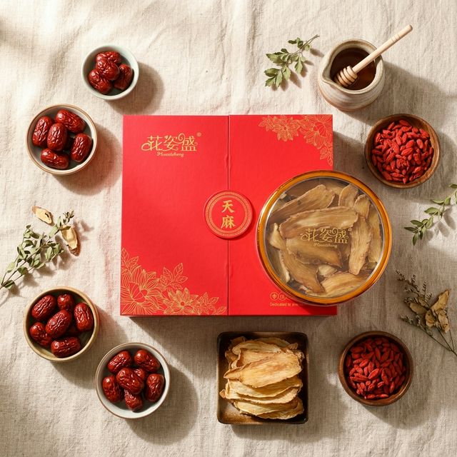 天麻搭配红枣枸杞蜂蜜