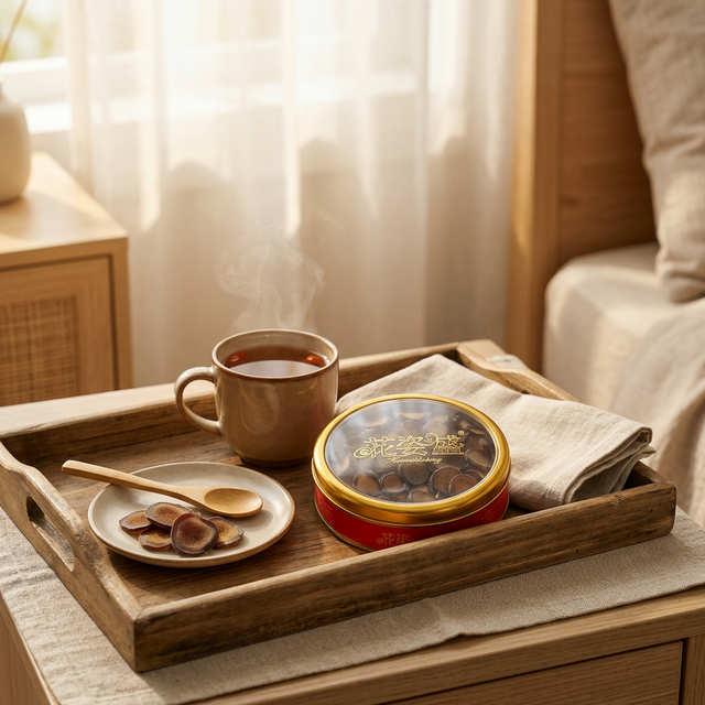 鹿茸蜡片搭配养生茶晨间滋补场景