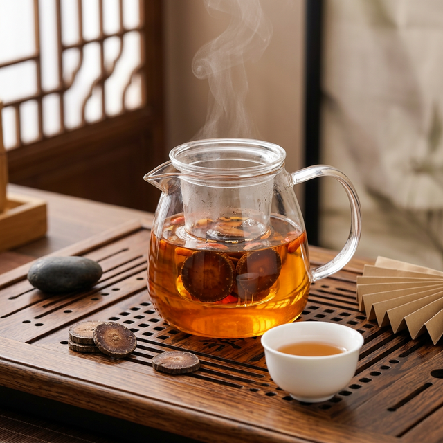 化橘红冲泡金黄汤色品鉴场景