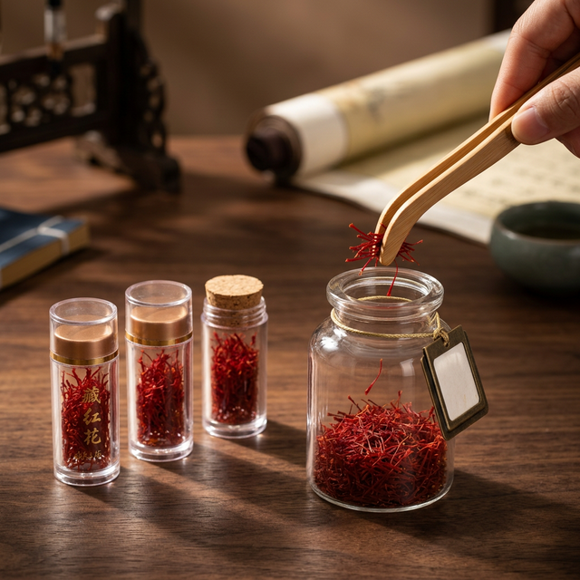 藏红花冷链密封保存示意