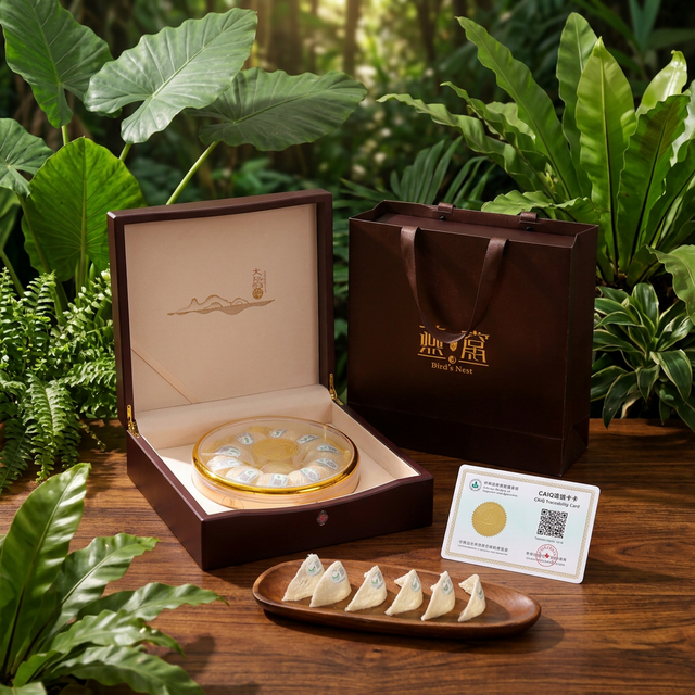 花姿盛燕窝SGS检测报告与CAIQ溯源码展示