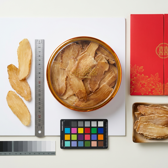 天麻品质测评场景,标尺和色卡对照专业评估