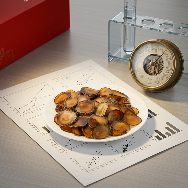 鹿茸蜡片搭配科学数据图表和检测设备展示