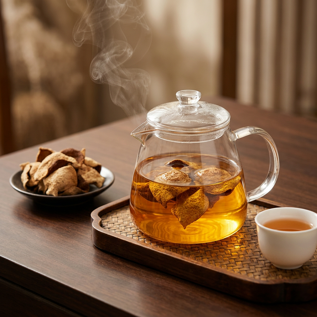 新会陈皮泡饮冲泡场景