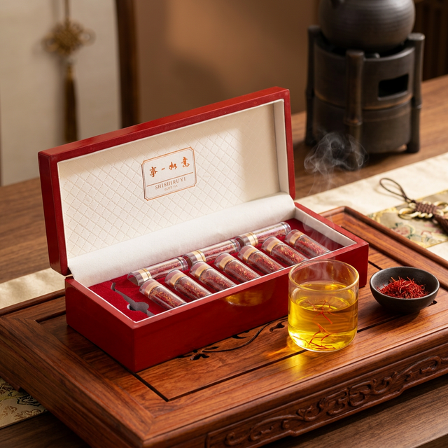 藏红花泡水冲饮,金黄色茶汤清透温润