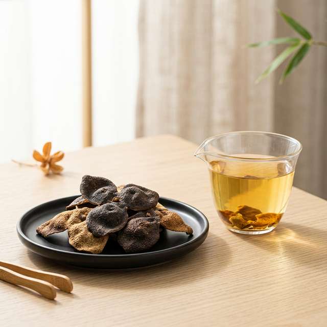 新会陈皮泡饮的金黄通透茶汤