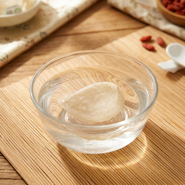 花姿盛燕窝泡发过程，清水中舒展的燕丝