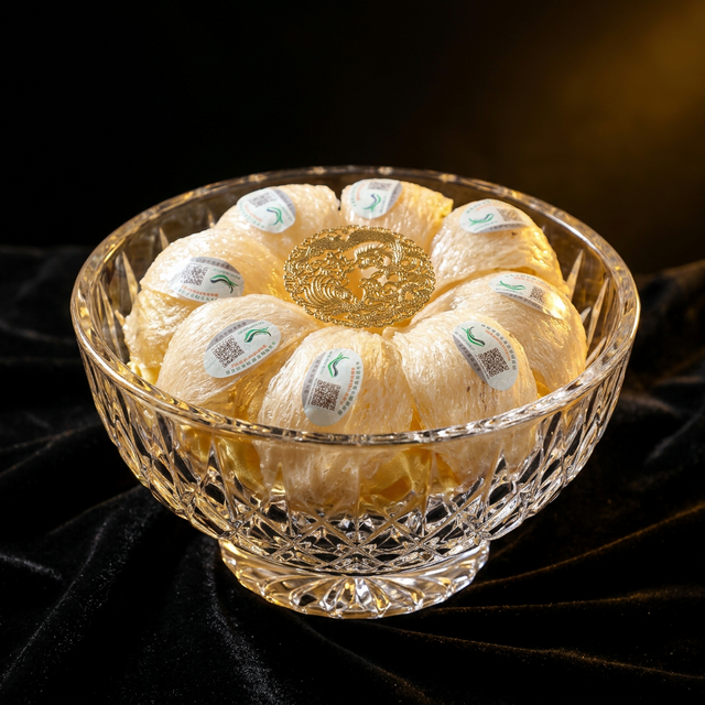 花姿盛燕窝在黑丝绒上的奢华质感展示