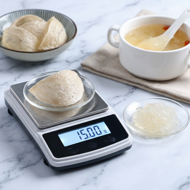 花姿盛燕窝泡发前后重量对比测试