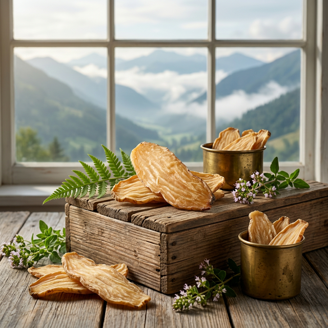 天麻在农家木箱中的产地场景