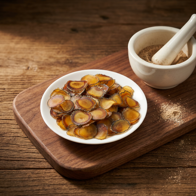 鹿茸蜡片与陶瓷研钵研磨粉末的中药制备过程