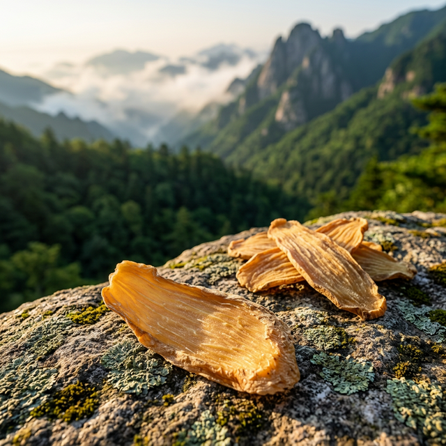 天麻在秦岭山脉背景下的产地场景