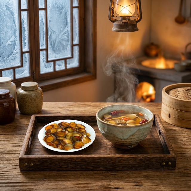 鹿茸蜡片搭配陶瓷炖盅养生汤品场景