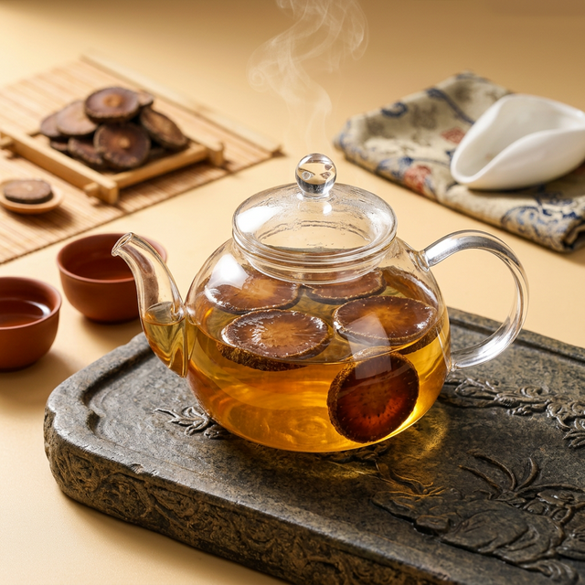 化橘红泡水冲饮，茶汤呈琥珀金黄色