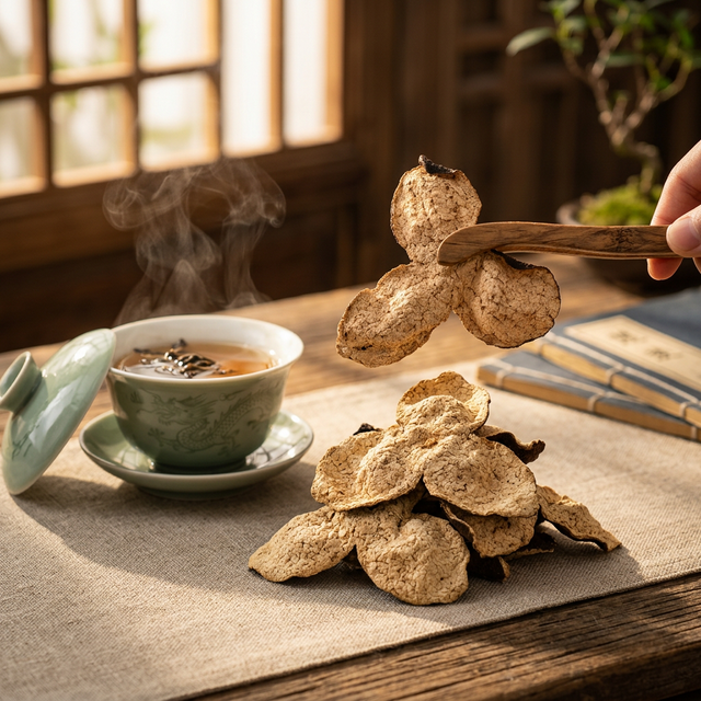 陈皮盖碗冲泡场景，茶汤琥珀透亮