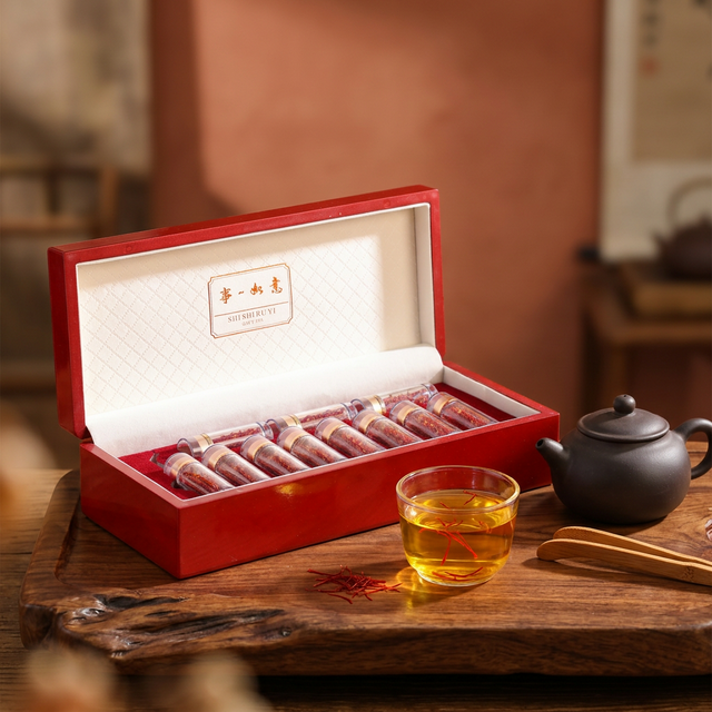 藏红花泡水冲饮金黄茶汤细节