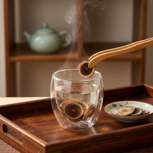 花姿盛鹿茸蜡片温水冲泡食用场景