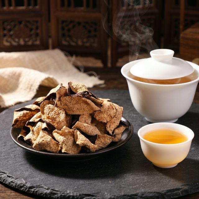 陈皮搭配盖碗冲泡场景，金黄茶汤品饮