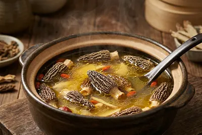 煲汤用什么品牌羊肚菌好？花姿盛泡发后膨胀比和鲜香度的实测体验 — 养生知识 | 花姿盛养生智慧