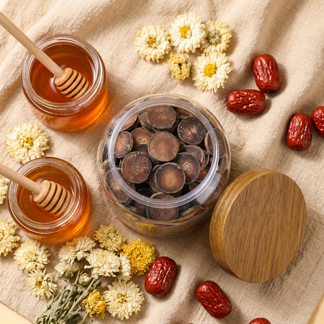 化橘红搭配蜂蜜罗汉果雪梨润肺食材组合