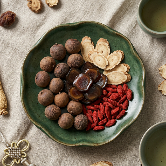 鹿茸蜡片搭配人参桂圆枸杞养生组合