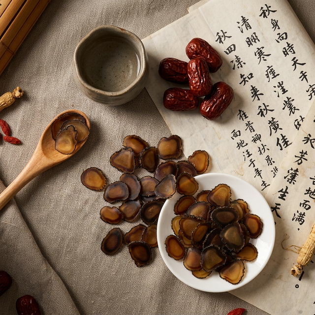 鹿茸蜡片药酒搭配陶杯红枣手写来信展示